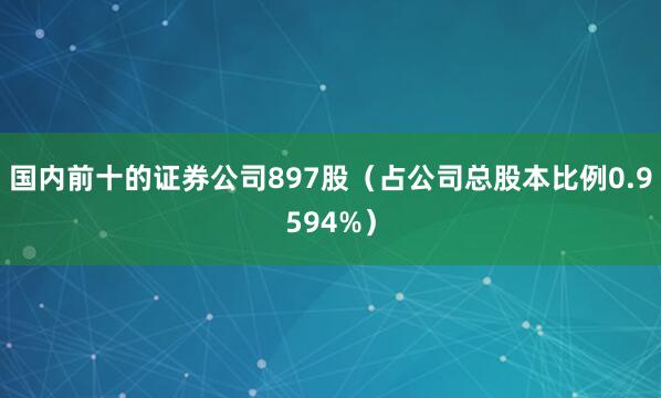 国内前十的证券公司897股（占公司总股本比例0.9594%）