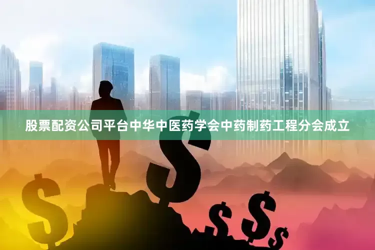 股票配资公司平台中华中医药学会中药制药工程分会成立